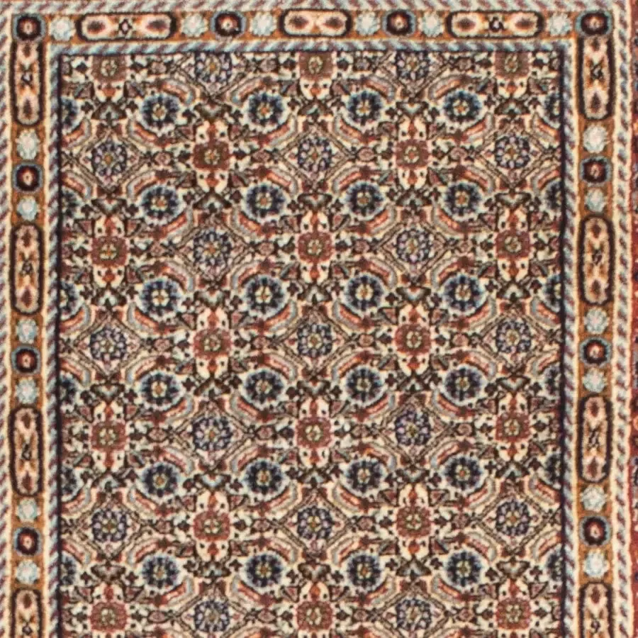 morgenland Hoogpolige loper Moud medaillon beige 199 x 75 cm Handgeknoopt