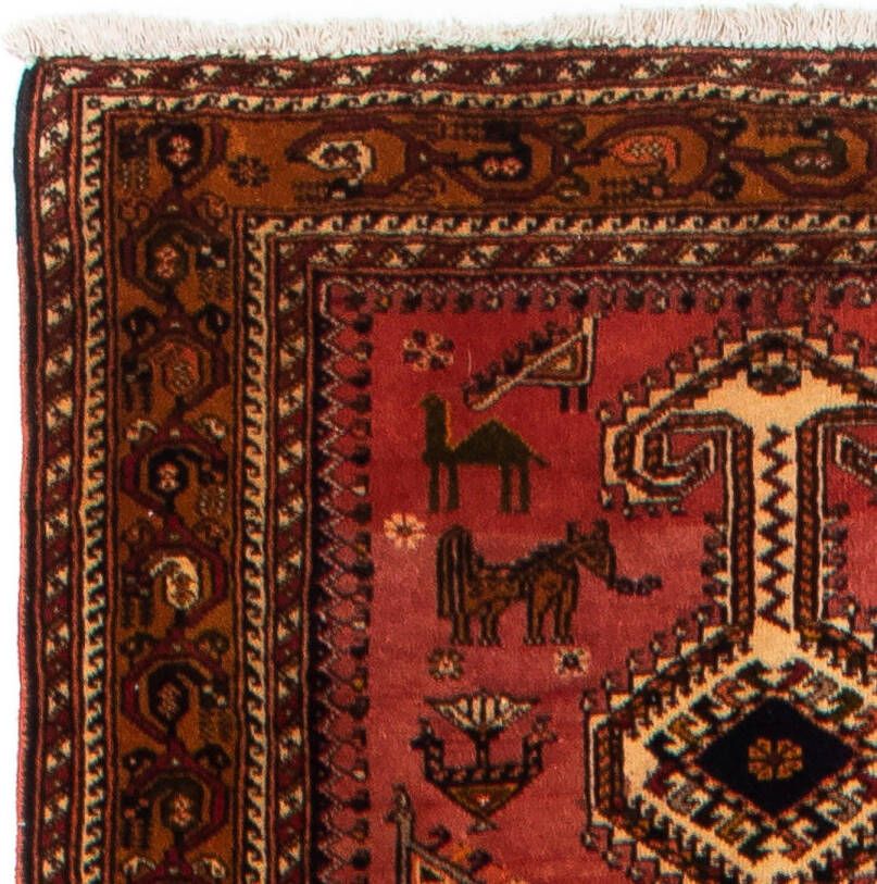 Morgenland Hoogpolige loper Shiraz sterk gedessineerd rosso chiaro 403 x 100 cm - Foto 5