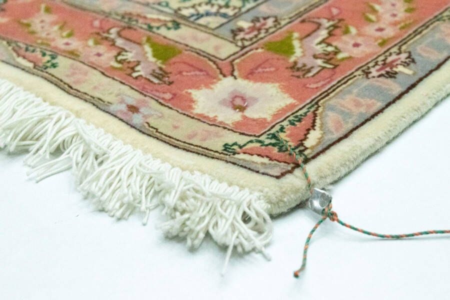 Morgenland Hoogpolige loper Tabriz 50 Raj medaillon beige 199 x 85 cm - Foto 2