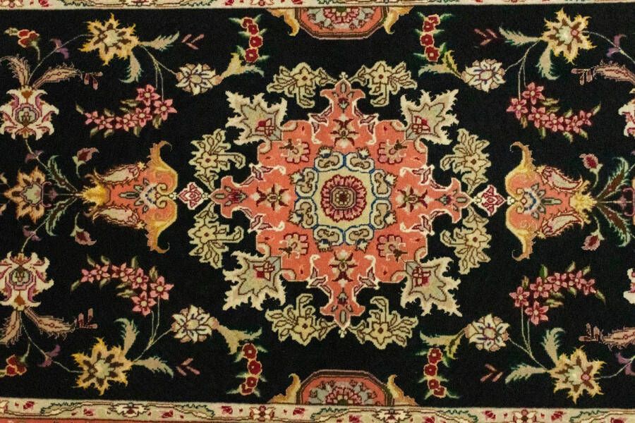 Morgenland Hoogpolige loper Tabriz 50 Raj medaillon nero 215 x 83 cm - Foto 3