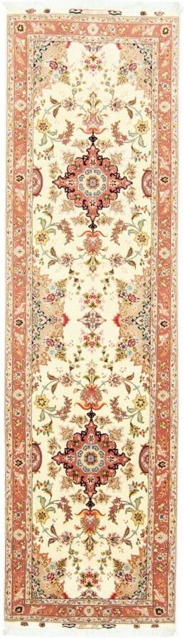 Morgenland Hoogpolige loper Tabriz 50 Raj sterk gedessineerd beige 313 x 84 cm - Foto 5