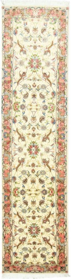 Morgenland Hoogpolige loper Tabriz 50 Raj sterk gedessineerd beige 317 x 78 cm - Foto 5