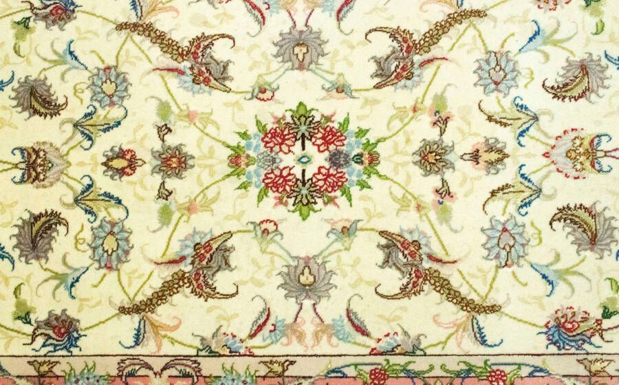 Morgenland Hoogpolige loper Tabriz 50 Raj sterk gedessineerd beige 317 x 78 cm - Foto 4