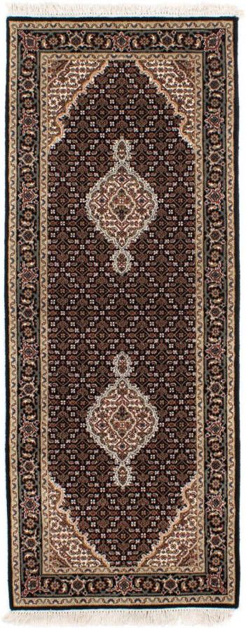 Morgenland Hoogpolige loper Tabriz medaillon Blu scuro 196 x 73 cm - Foto 6