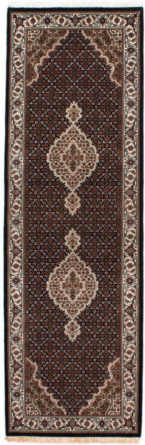 Morgenland Hoogpolige loper Tabriz medaillon Blu scuro 254 x 80 cm - Foto 6