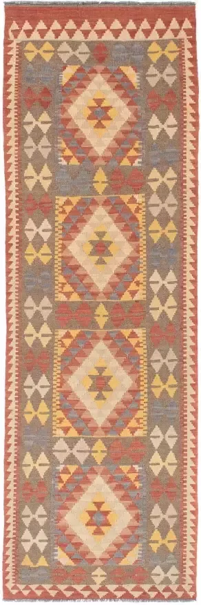 morgenland Loper Kelim Maimene geheel gedessineerd 196 x 63 cm Omkeerbaar tapijt