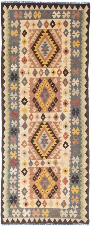 morgenland Loper Kelim medaillon beige 208 x 82 cm Oriëntaalse look