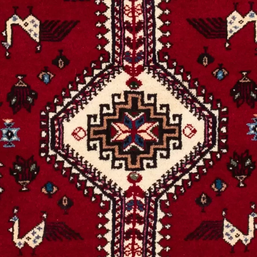 morgenland Wollen kleed Abadeh medaillon rosso scuro 149 x 106 cm Handgeknoopt