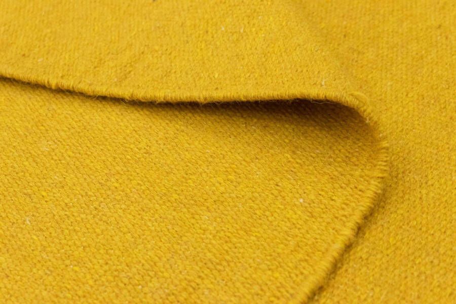 Morgenland Wollen kleed Kelim vloerkleed met de hand geweven geel - Foto 4