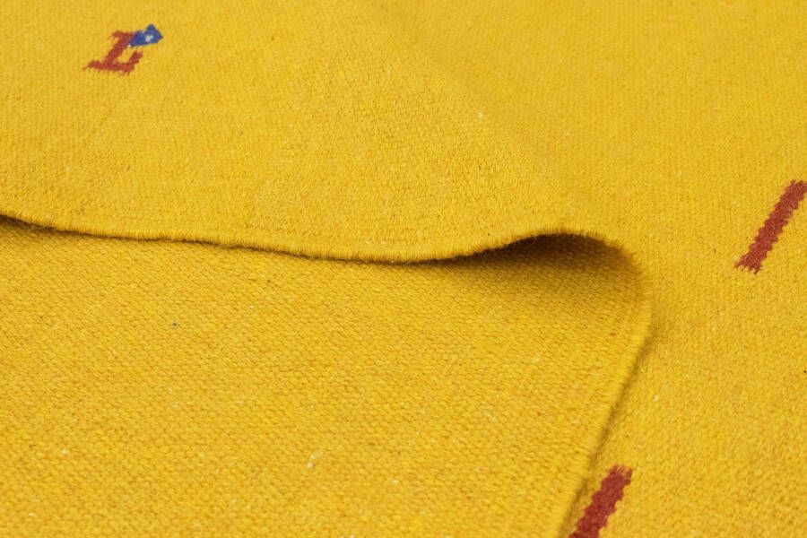 Morgenland Wollen kleed Kelim vloerkleed met de hand geweven geel - Foto 3