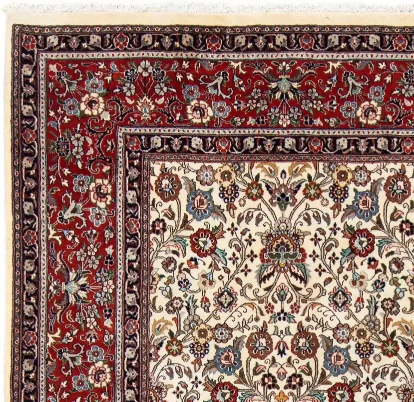 morgenland Wollen kleed Moud bloemmotief beige 283 x 194 cm Uniek exemplaar met certificaat