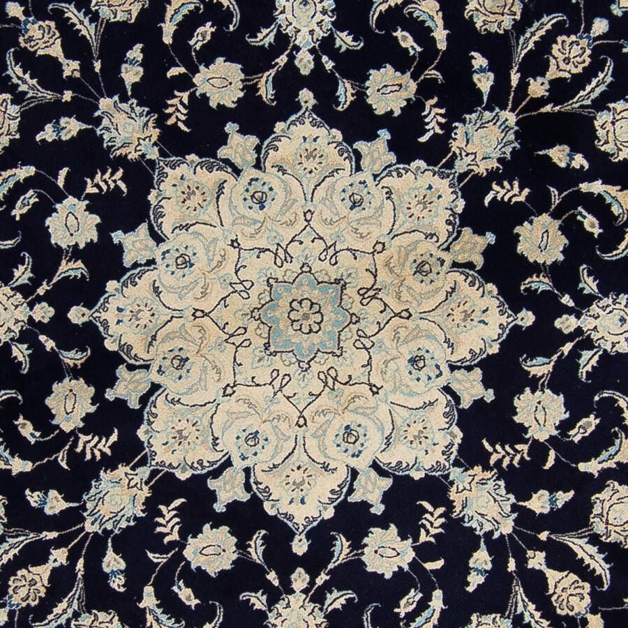 Morgenland Wollen kleed Nain 9la bloemmotief Blu scuro 90x 60 cm - Foto 3