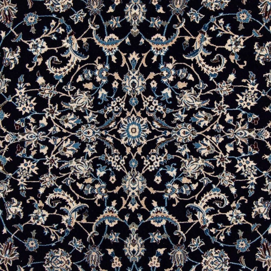 Morgenland Wollen kleed Nain bloemmotief Blu scuro 295 x 199 cm - Foto 3