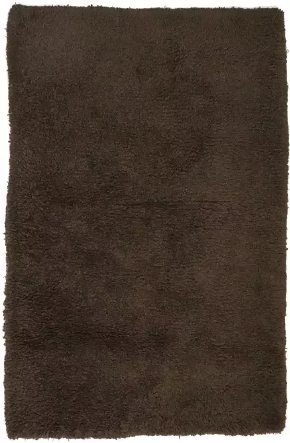 Morgenland Wollen kleed Shaggy-vloerkleed met de hand geweven bruin - Foto 1