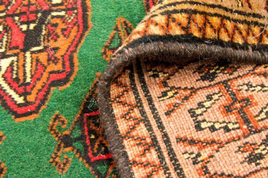 Morgenland Wollen kleed Turkaman vloerkleed met de hand geknoopt groen - Foto 4
