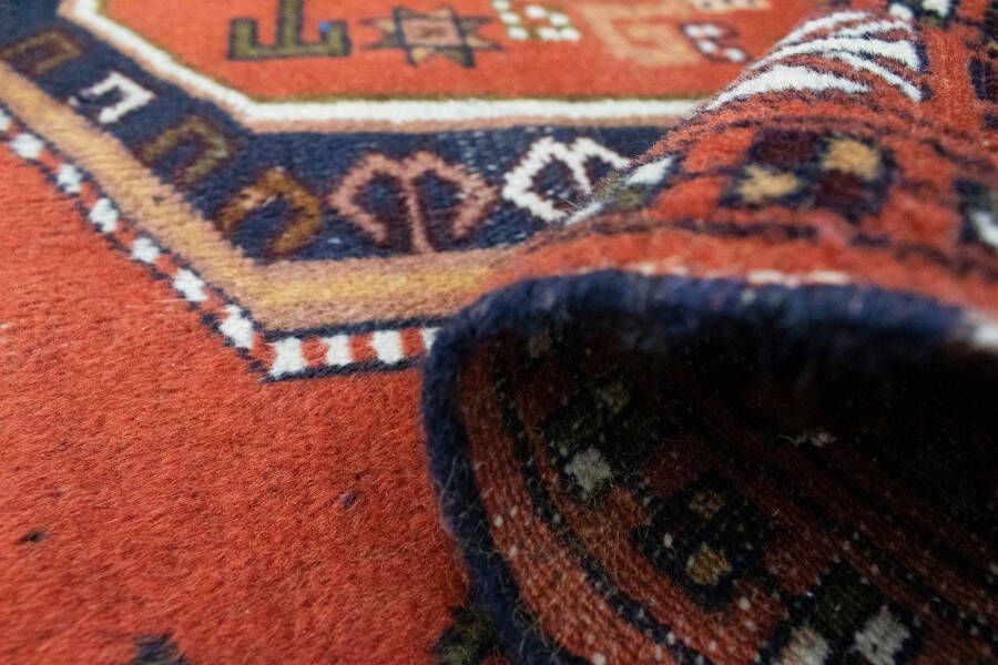 Morgenland Wollen kleed Turkaman vloerkleed met de hand geknoopt oranje - Foto 7