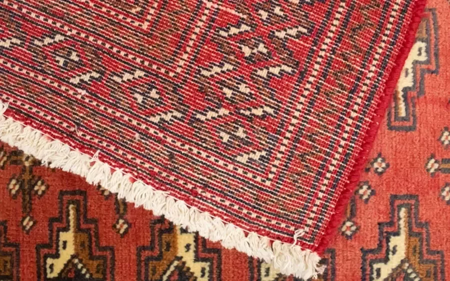 morgenland Wollen kleed Turkaman vloerkleed met de hand geknoopt roest