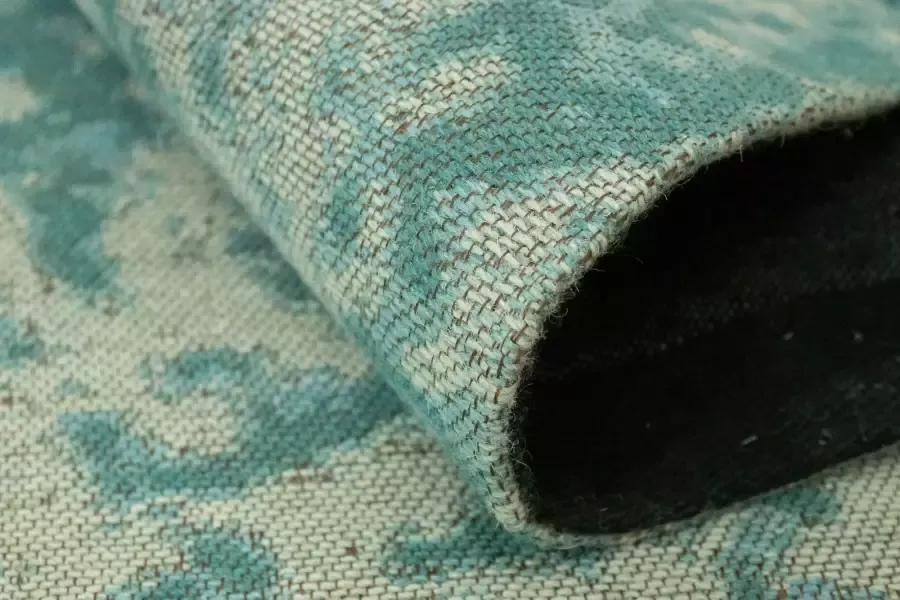 Morgenland Wollen kleed Vintage vloerkleed handgetuft blauw - Foto 1
