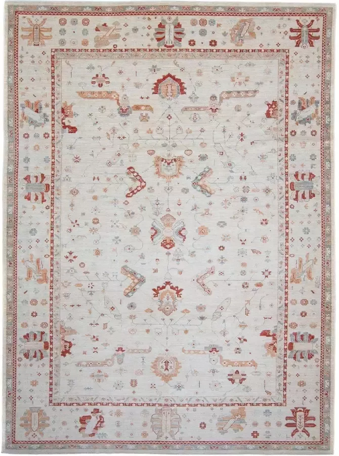 morgenland Wollen kleed Ziegler dik gedessineerd 368 x 279 cm Uniek exemplaar met certificaat