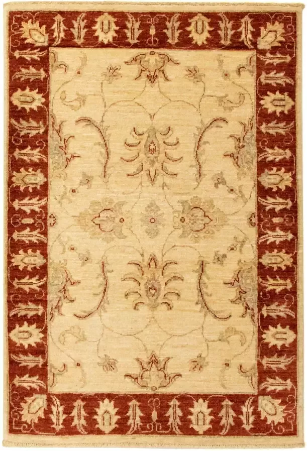 morgenland Wollen kleed Ziegler vloerkleed met de hand geknoopt beige