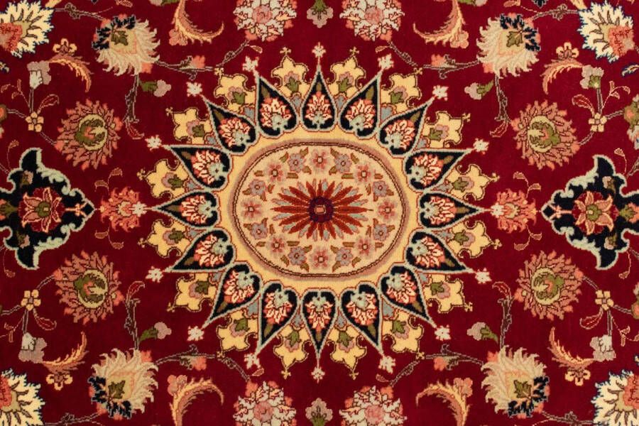 Morgenland Zijden vloerkleed Tabriz 50 Raj medaillon rosso 150 x 101 cm - Foto 3