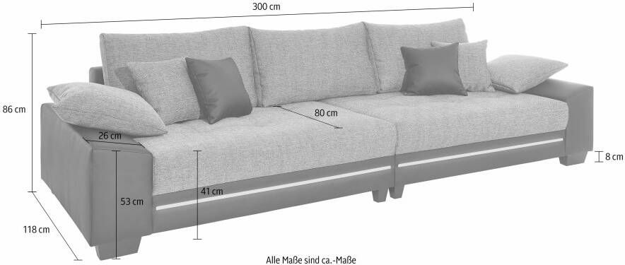 Mr. Couch Megabank NIKITA naar keuze met koudschuim (140 kg belasting zitting) en bluetooth-geluid - Foto 2