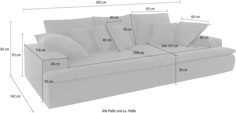 Mr. Couch Megabank Haiti AC naar keuze met koudschuim (140 kg belasting zitting) en aquaclean-stof - Foto 1