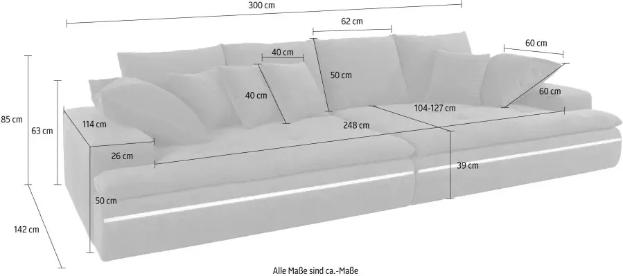 Mr. Couch Megabank NIKITA naar keuze met koudschuim (140 kg belasting zitting) en aquaclean-stof - Foto 6
