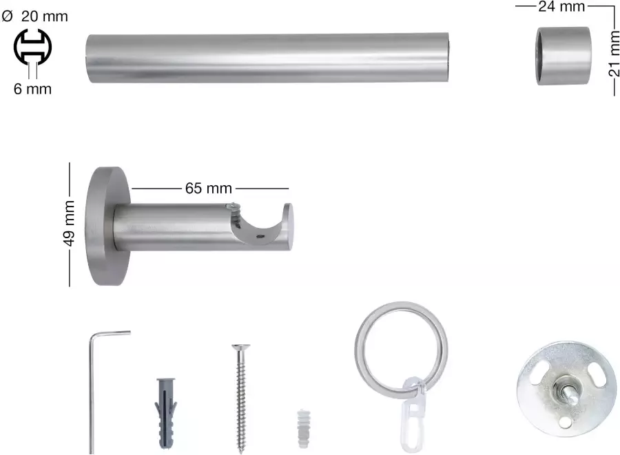 Home24 Gordijnroede op maat Cap I(1 rails ) mydeco