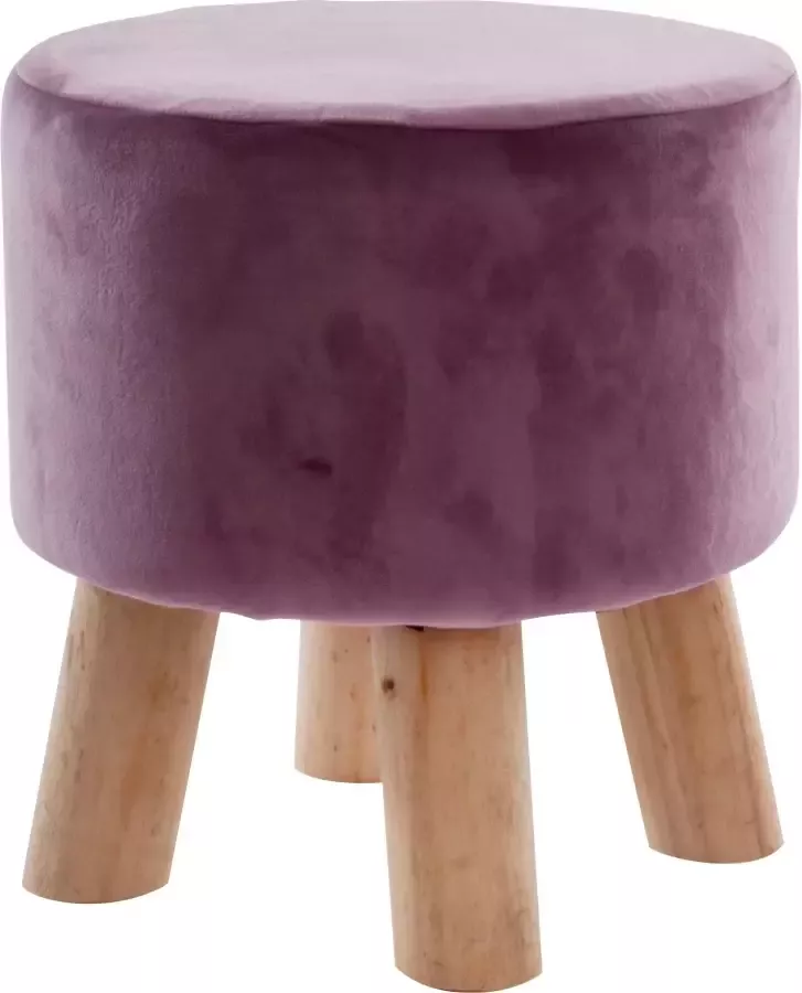 My Flair Hocker met 4 poten in naturel roze - Foto 2