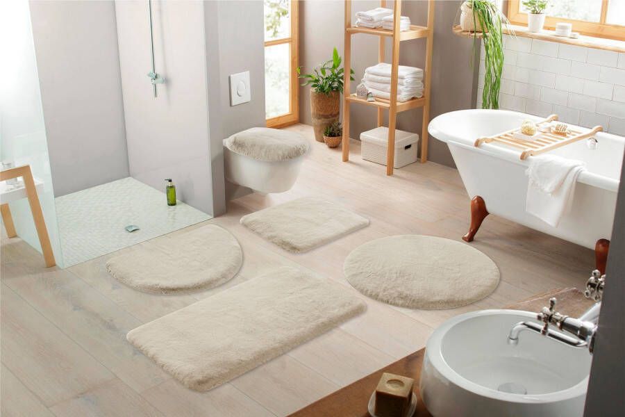 My home Badmat Rabbit badmatten badmat badkamer tapijt Konijnenbont-gevoel badmat rechthoekig rond & als 3-delige set - Foto 2