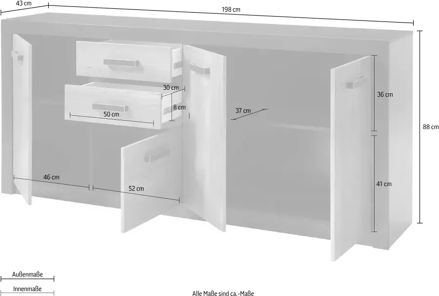 INOSIGN Dressoir BRÜGGE Breedte ca. 198 cm - Foto 3