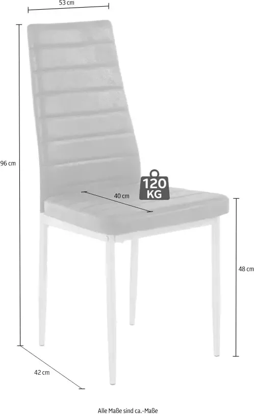 INOSIGN Eethoek 0 met eettafel lynn breedte 80 cm en 4 x stoel kate (set 5-delig)