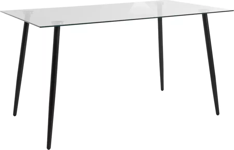INOSIGN Eethoek Glazen tafel breedte 140 cm en 4 eetkamerstoelen bekleding van fluweel (set 5-delig) - Foto 3
