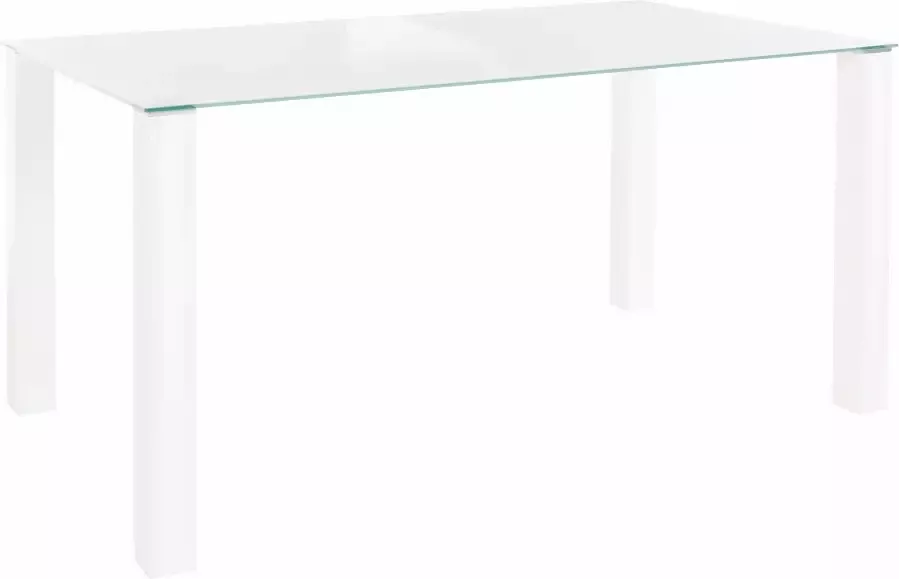 INOSIGN Eethoek 160 cm brede glazen tafel stoelbekledingen in verschillende kleurvarianten (set 5-delig) - Foto 2