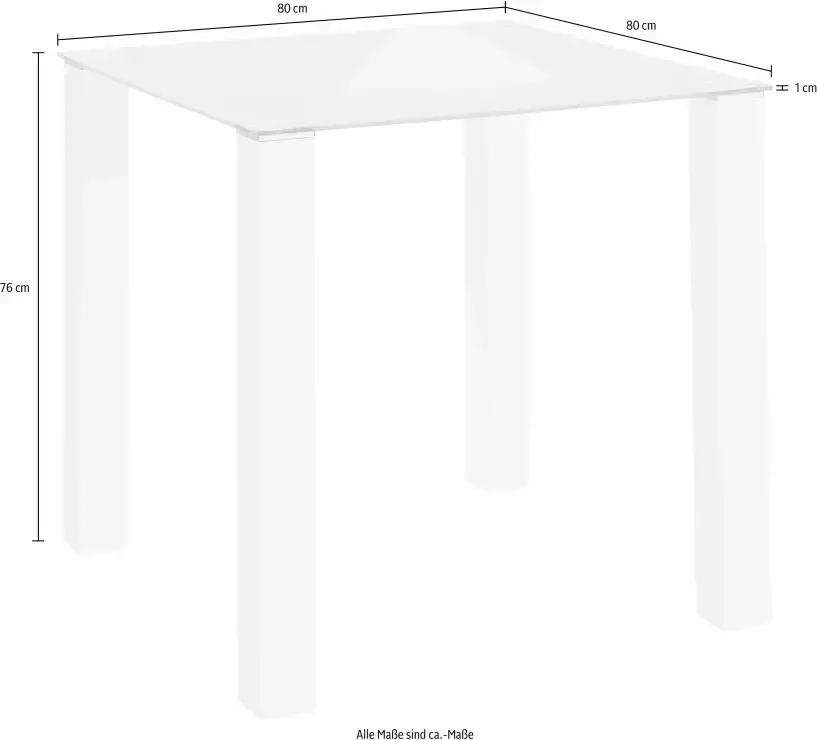 INOSIGN Eethoek met glazen tafel breedte 80 cm (set 5-delig) - Foto 4