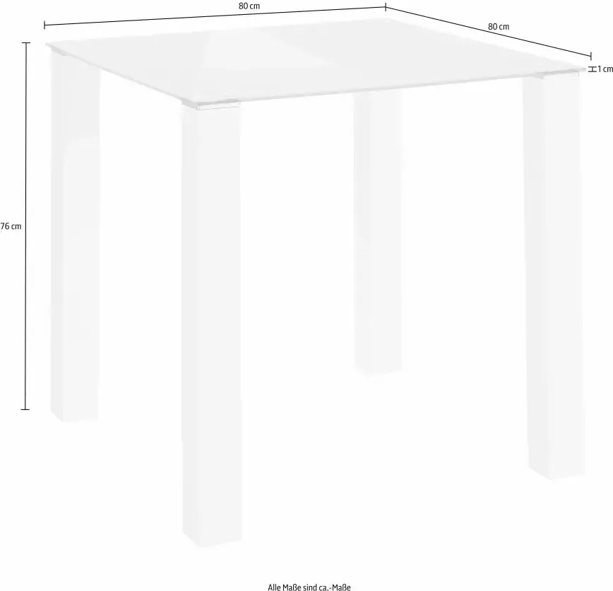 INOSIGN Eethoek met glazen tafel breedte 80 cm (set 5-delig) - Foto 2