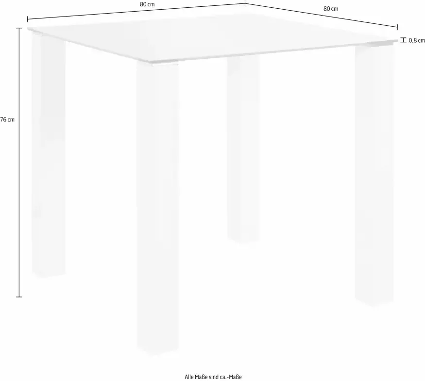 INOSIGN Eethoek met glazen tafel breedte 80 cm (set 5-delig) - Foto 3