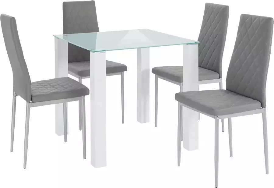 INOSIGN Eethoek met glazen tafel breedte 80 cm (set 5-delig) - Foto 3