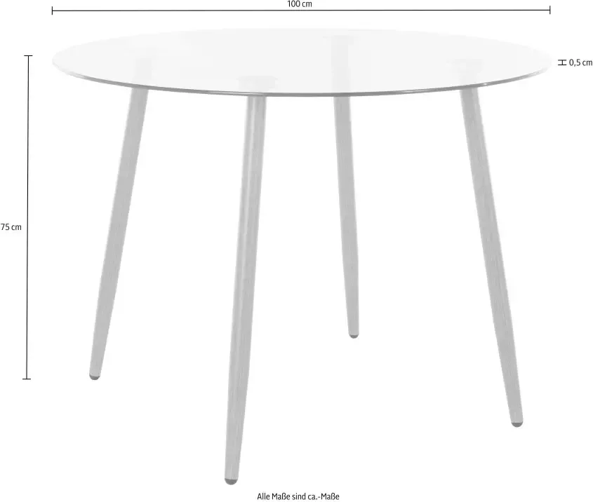 INOSIGN Eethoek MILLER Glazen tafel met 4 stoelen (kunststof kuipzitting) (set 5-delig) - Foto 2