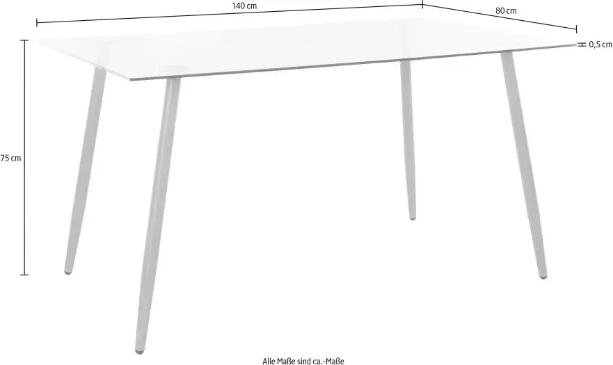 INOSIGN Eethoek MILLER Hoekige glazen tafel met 4 stoelen (kunststof kuipzitting) (set 5-delig) - Foto 5