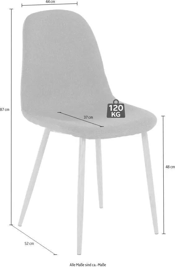 INOSIGN Eethoek MILLER Hoekige glazen tafel met 4 stoelen (weefstof) (set 5-delig) - Foto 2