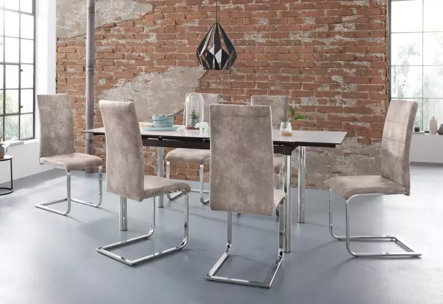 INOSIGN Eethoek Nelson Cosy met 4 stoelen tafel uittrekbaar breedte 140-200 cm (set 5-delig) - Foto 2