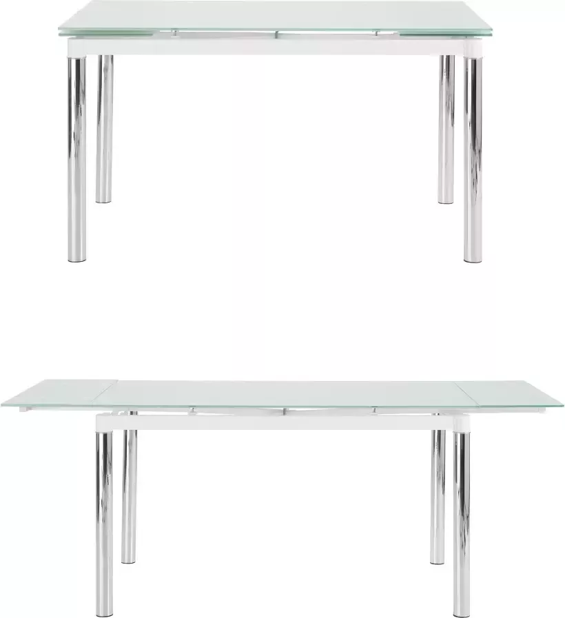 INOSIGN Eethoek Nelson Cosy met 4 stoelen tafel uittrekbaar breedte 140-200 cm (set 5-delig)