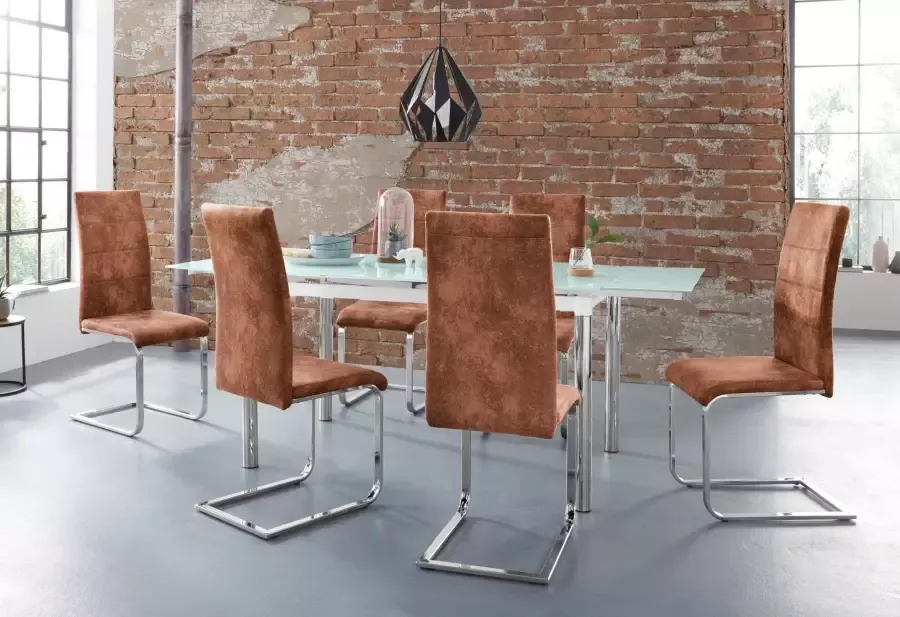 INOSIGN Eethoek Nelson Cosy met 4 stoelen tafel uittrekbaar breedte 140-200 cm (set 5-delig) - Foto 2
