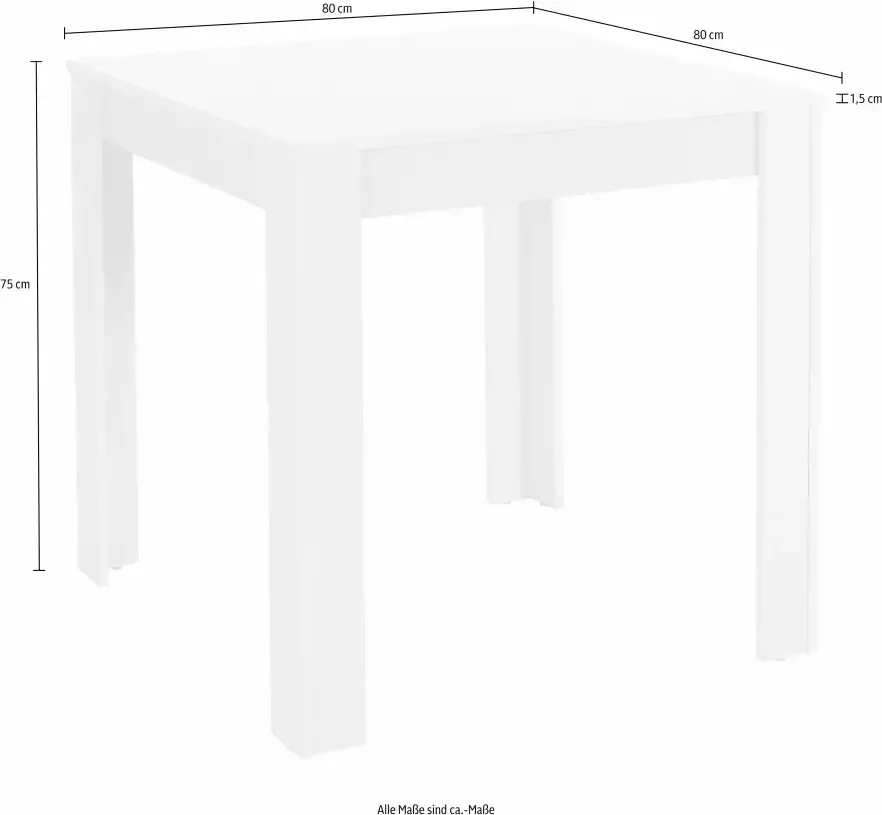 INOSIGN Eethoek Tafelbreedte 80 cm in wit met structuur (set 5-delig) - Foto 1