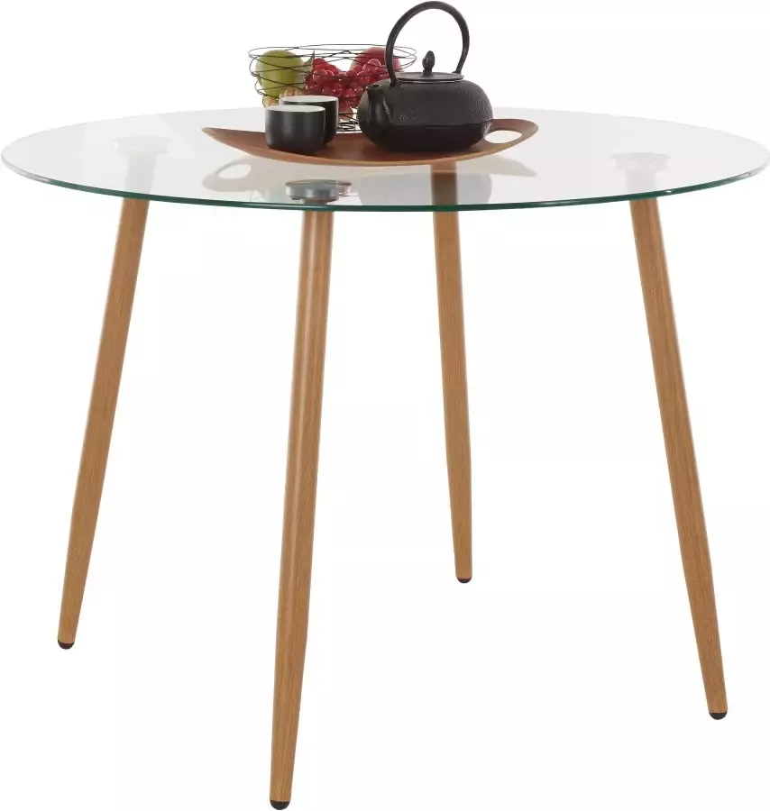 INOSIGN Glazen tafel MILLER ronde eettafel met een ø van 100 cm