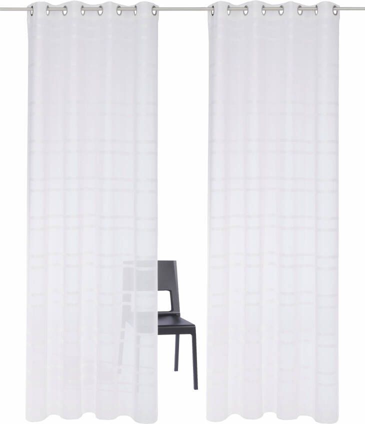 My home Gordijn Assen Transparant voile polyester (2 stuks) - Foto 3