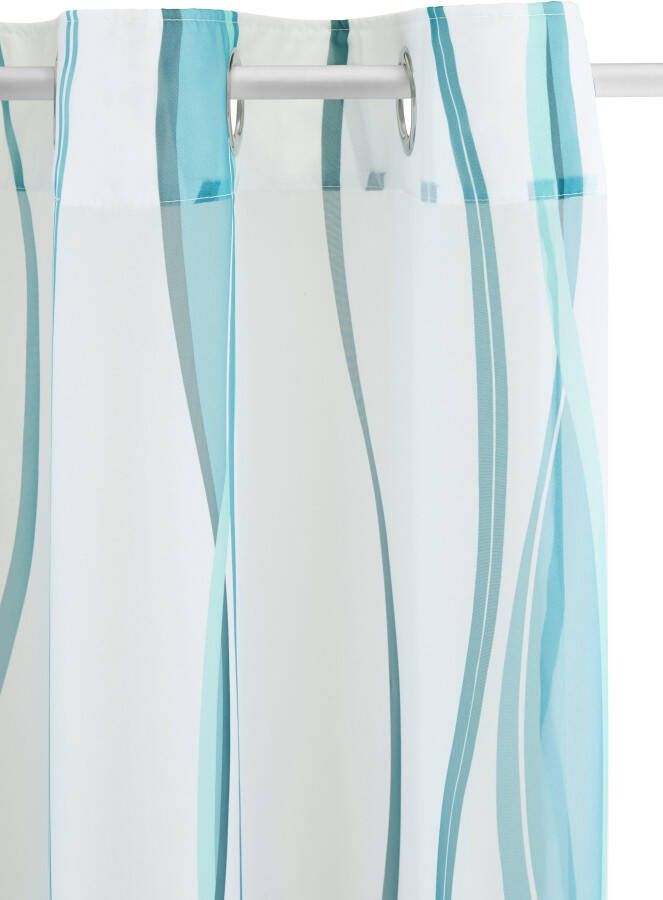 My home Gordijn Dimona set van 2 transparant voile polyester golven (2 stuks) - Foto 2