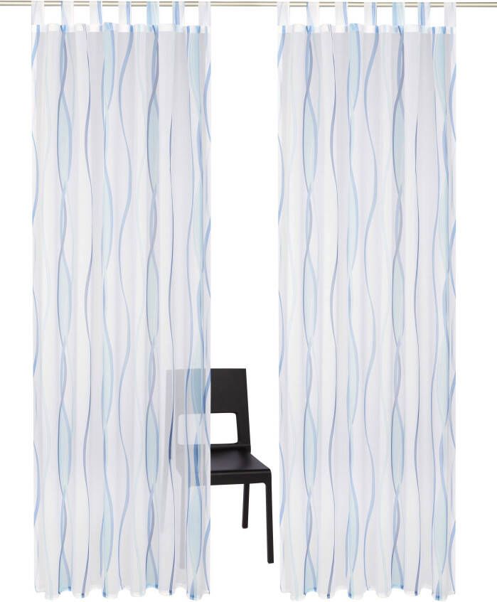 my home Gordijn Dimona set van 2 voile polyester golven (2 stuks)